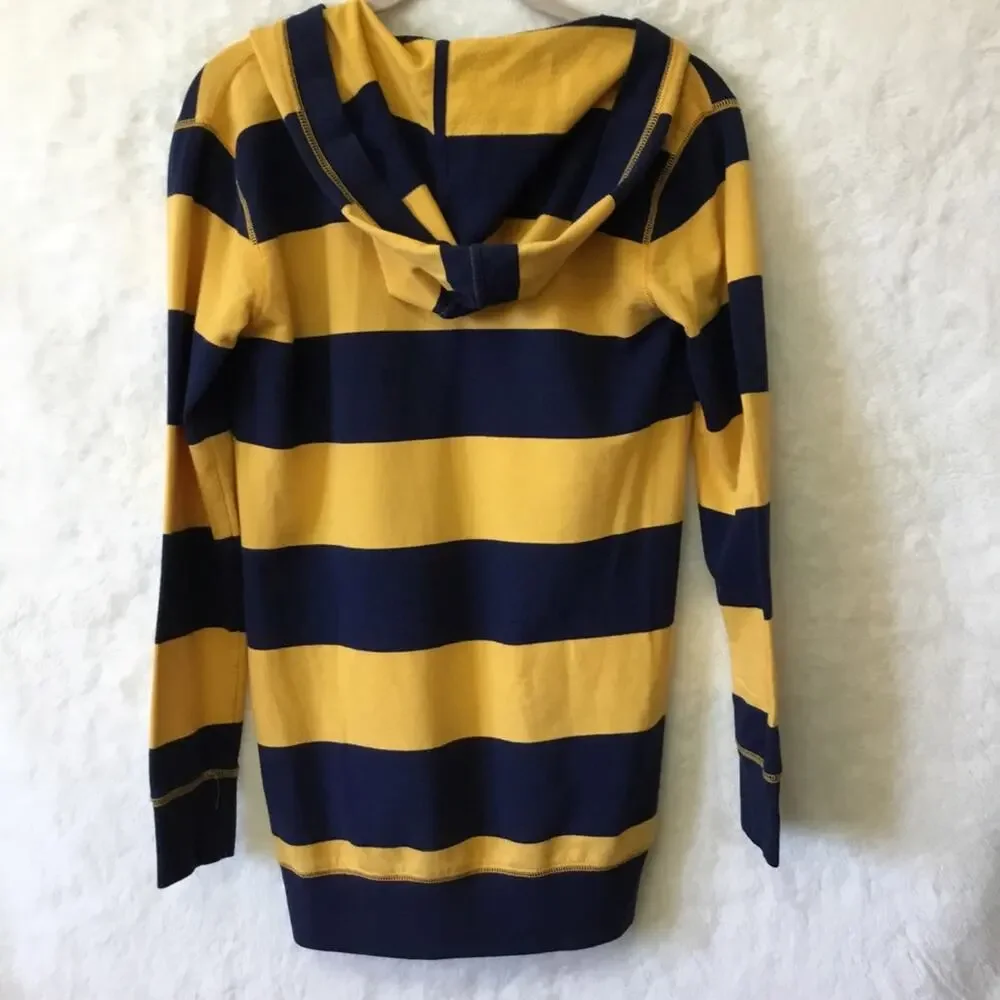 Ralph Lauren Girl Yellow Striped Long Hoodie Shirt
